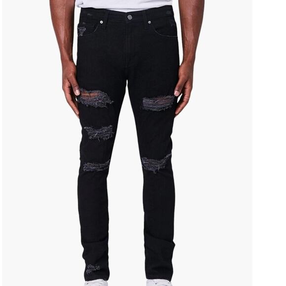 Forever 21 Mens Slim Distressed Jeans Black Size 32 - Picture 1 of 10